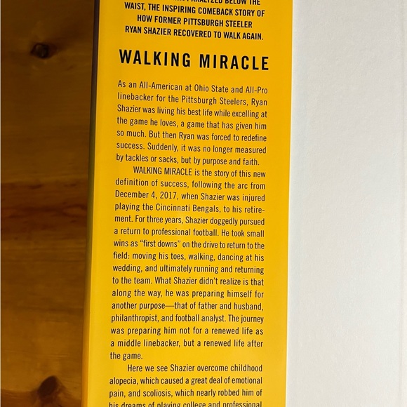 Walking Miracle: How Faith, Positive Thinking, HARDCOVER – 2021 by Ryan Shazier - Picture 4 of 7